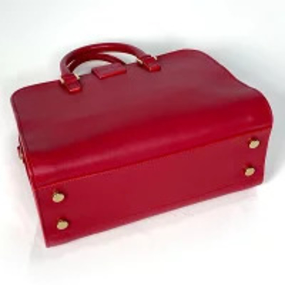 Saint Laurent Red Bag Shoulder Leather Handbag Paris Baby Cabas